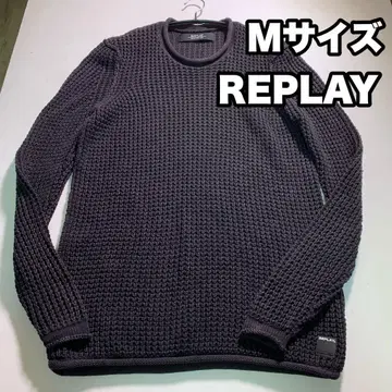 REPLAY 미들 게이지 니트 스웨터 다크 그레이 최근 모델 M