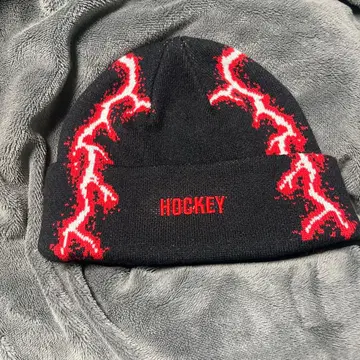 HOCKEY 니트 모자 블랙 빨간색