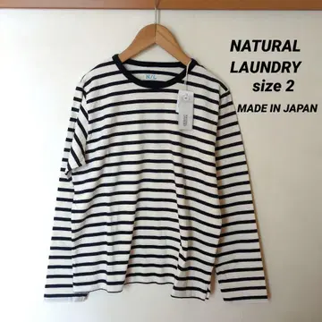 NATURAL LAUNDRY 트레디셔널 천축 보더 롱 T셔츠