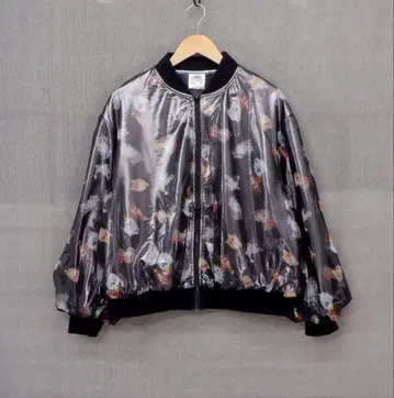 스칼라 143650: 튤 겹침 메탈릭 원단 고양이 무늬 블루종