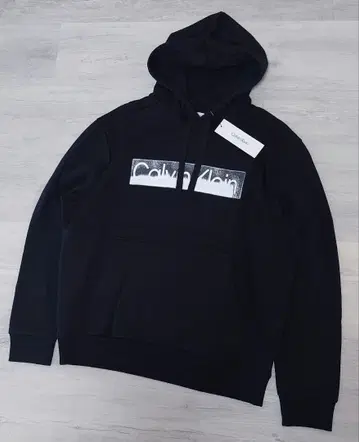 새상품 M 사이즈 캘빈클라인 속기모 후드티 풀오버 블랙