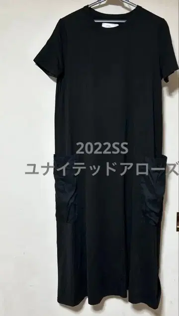새상품급 2022SS 유나이티드 애로우즈 티셔츠 롱 원피스 블랙
