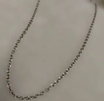 실버 925 42cm 2mm 롤 체인 목걸이 각인 펜던트
