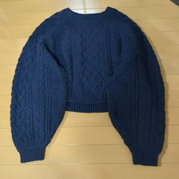 Spick&Span 케이블 니트 스웨터 네이비 스픽 앤 스팬