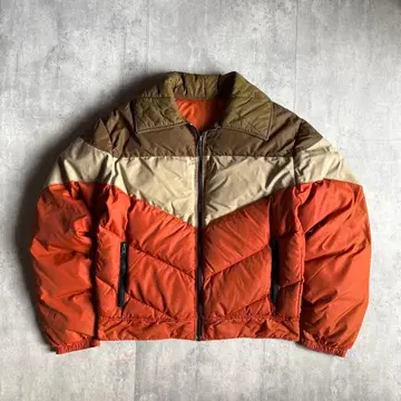 [ 80s vintage ] 다운 자켓 카라 부착 짧은 기장 박스 실루엣