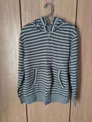 미사용 새상품 GAP 그레이 스트라이프 풀 집업 후드티