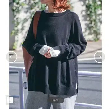 스픽앤스팬 워셔블 빅 풀오버 니트 블랙