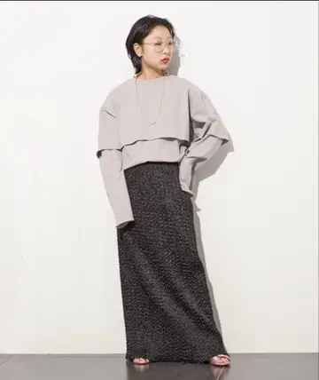 cityshop 레이어드 디자인 그레이 긴팔 상의