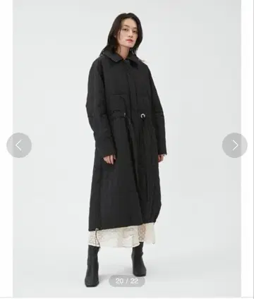 프레이 아이디 블랙 퀼팅 롱 코트