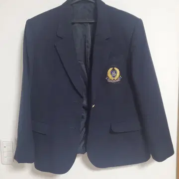 네이비 엠블럼 블레이저