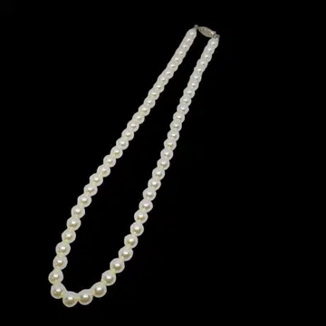 화이트 펄 목걸이 모조 진주 목걸이 42cm 정도