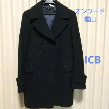 새상품급 [ iCB ] 아이씨비 피코트 더블 브레스트 울 블랙 M