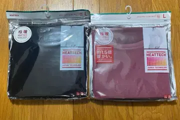 유니클로 히트텍 울트라 웜 L 사이즈 블랙 레드 2장 세트 크루넥