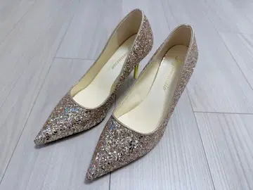 글리터 골드 스틸레토 하이힐