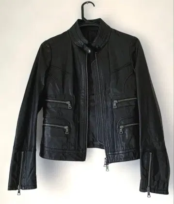 IDEAL 블랙 라이더 자켓 가죽 자켓