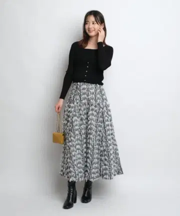 [새상품급] 마이 스트라다 프린지 플레어 스커트