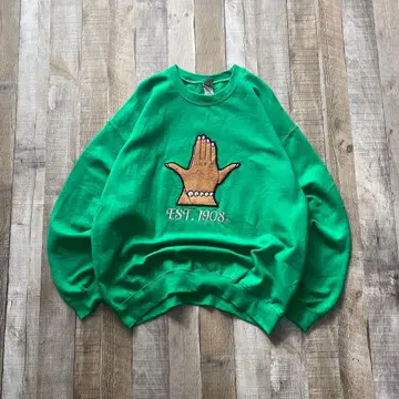 길단 USA 구제 의류 핸드 네일 액세서리 자수 맨투맨 L 사이즈