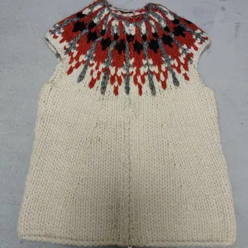 가격 인하 츠모리치사토 노르딕 무늬 니트 베스트