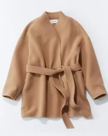 소주 SOEJU 울 리버 미디 코트 카멜