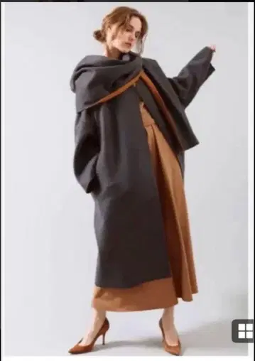 에브르 투톤 리버 롱 코트 스톨 포함