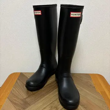 새상품급 HUNTER 블랙 레인부츠 톨 24.0cm