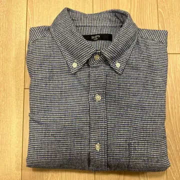 SHIPS 긴팔 셔츠 체크 무늬 네이비