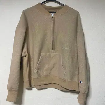 FRAMeWORK 별주 champion 하프 지퍼 리버스 위브 베이지