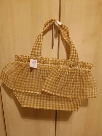 TUTU Bebe 체크 프릴 토트백