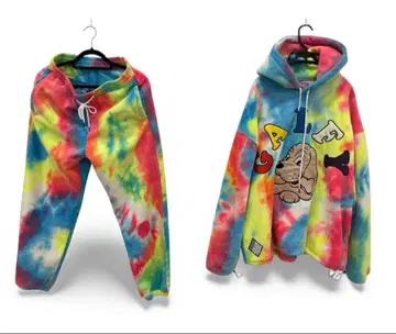 갈피 GALFY 후드티 셋업 멀티 컬러 보아 소재 사이즈 L