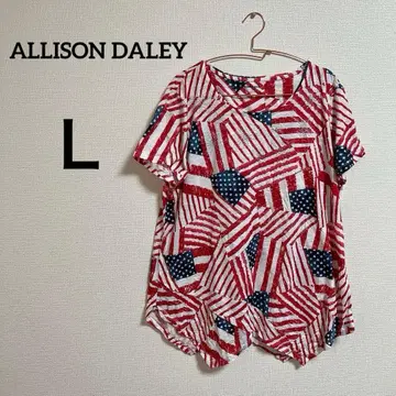 ALLISON DALEY [ L ] 상의 미국 국기 패턴 T셔츠