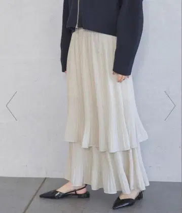 아파트 바이 로리즈 호소 플리츠 캉캉 스커트 아이보리