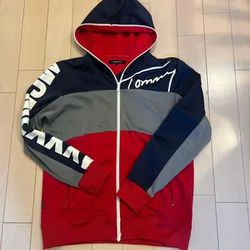 TOMMY 컬러 블록 후드티 L 사이즈