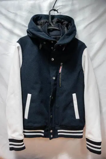 BEAMS HEART 빔즈 블루종 바이컬러 점퍼 후드