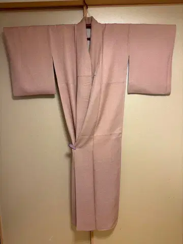 이로무지 문장 기모노 순수 실크 다회 등 이중 기모노