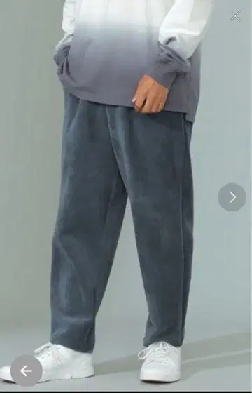 그레이 플리스 릴랙스 핏 팬츠