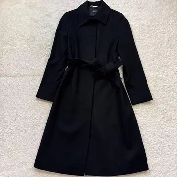 새상품급 INED 캐시미어 100% 벨티드 스텐카라 코트 블랙