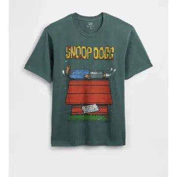 GAP 스눕 독 프린트 T셔츠 그린 계열 스눕 독