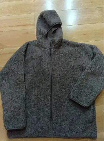 MUJI XL 후드 부착 그레이 보아 자켓