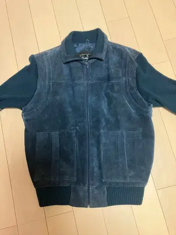 다크 그린 스웨이드 니트 자켓 구제 의류