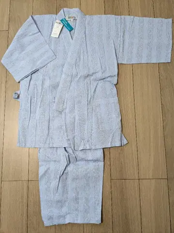 새상품 오미 린넨 남성용 진베이 L 색스 자수 일본 전통 직물