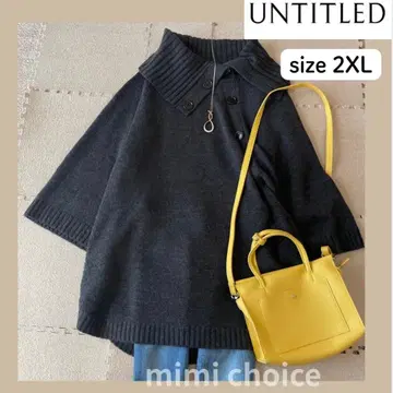 언타이틀 판초풍 니트 더블 버튼 차콜 그레이 2XL