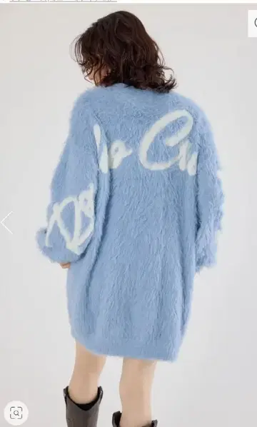 로데오 크라운 샤기 로고 니트 원피스