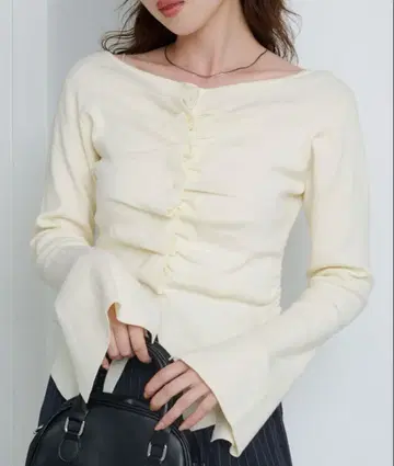 Kastane 프론트 개더 니트 가디건