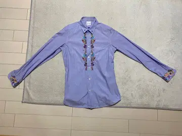 폴 스미스 보라색 자수 긴팔 셔츠 L