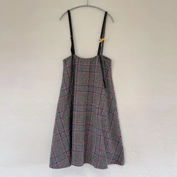 Re:EDIT M 사이즈 체크 무늬 서스펜더 점퍼 스커트