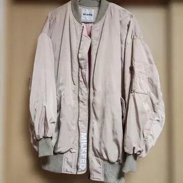 MILKFED. 베이지 x 핑크 MA-1 자켓