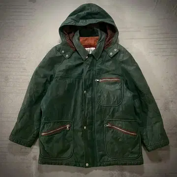 이탈리아제 Sorpasso 가죽 자켓 후디 천연 가죽 XL 레어 색상