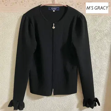 M'S GRACY 리본 더블 집업 니트 가디건