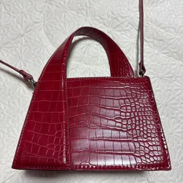 [ 미사용 새상품 ] 와인 레드 크로커다일 패턴 숄더백 핸드백