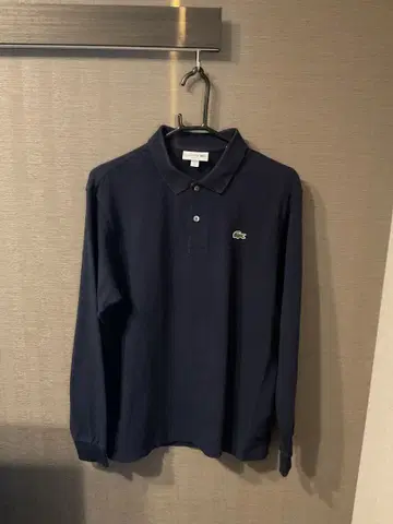 LACOSTE 네이비 긴팔 피케 셔츠 US M